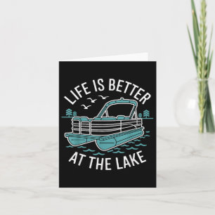 Livet är bättre vid Sjö Pontoon Boat Family Vac Kort
