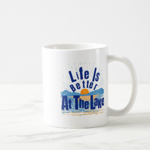 Livet är Bättre Vid Sjön Bum Fiske Båttur Gif Kaffemugg