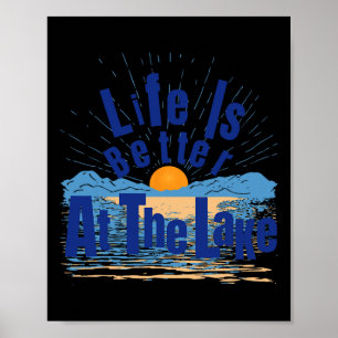 Livet är Bättre Vid Sjön Bum Fiske Båttur Gif Poster