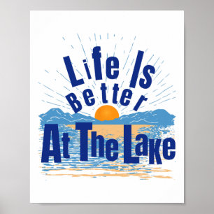 Livet Är Bättre Vid Sjön Bum Fiske Båttur Gif Poster