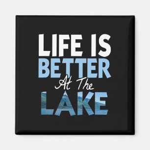 Livet är bättre vid sjön fiske båtliv magnet