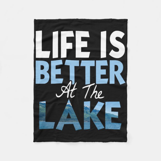 Livet är bättre vid sjön Fiske Båttur  Fleecefilt (Framsidan)