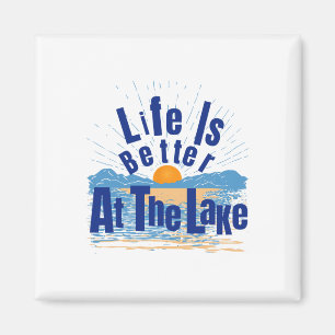 Livet är Bättre Vid Sjön Fiske Båttur Gif Magnet