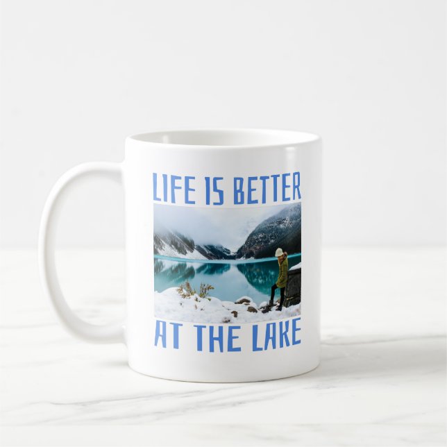 Livet är bättre vid sjön kaffemugg (Vänster)