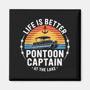 Livet Är Bättre Vid Sjön ntoon Kapten Båtliv Magnet