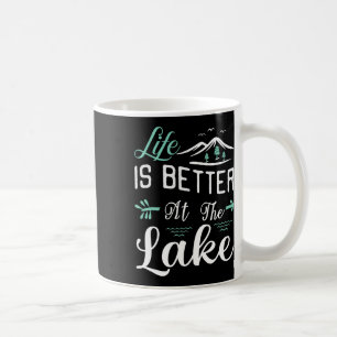 Livet är bättre vid sjön Pontonbåt segling Kaffemugg