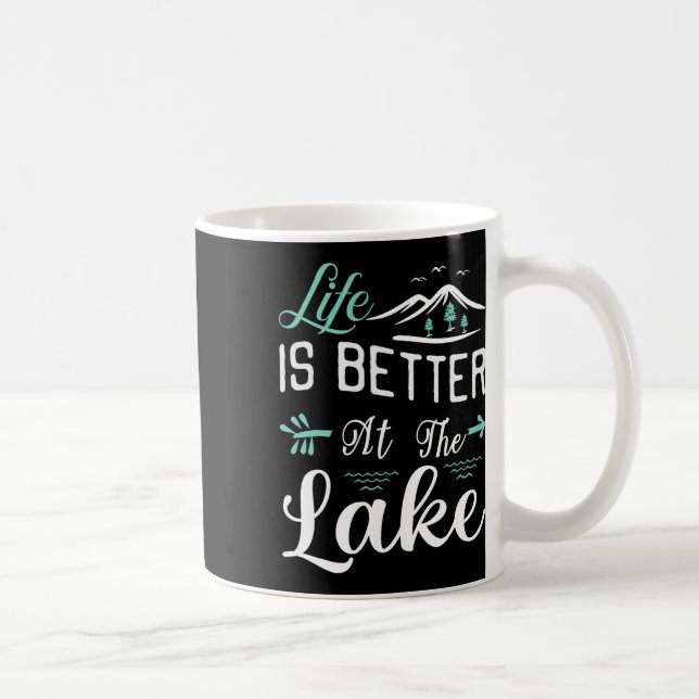 Livet är bättre vid sjön Pontonbåt segling Kaffemugg (Höger)