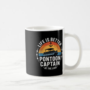Livet är bättre vid sjön Pontoon Captain-båtliv Kaffemugg