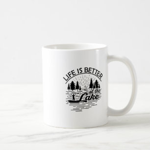 Livet är Bättre Vid Sjön Rolig Båtlivsentusiast Kr Kaffemugg