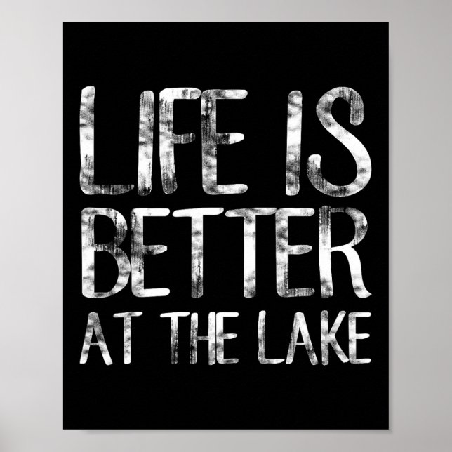 Livet är Bättre Vid Sjön Rolig Camping Fiske T Poster (Framsidan)