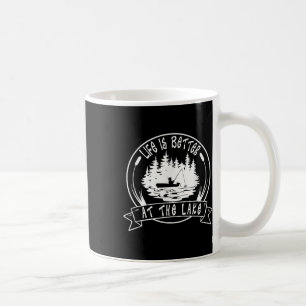 Livet Är Bättre Vid Sjön, Roliga Citat Fiskare Kaffemugg