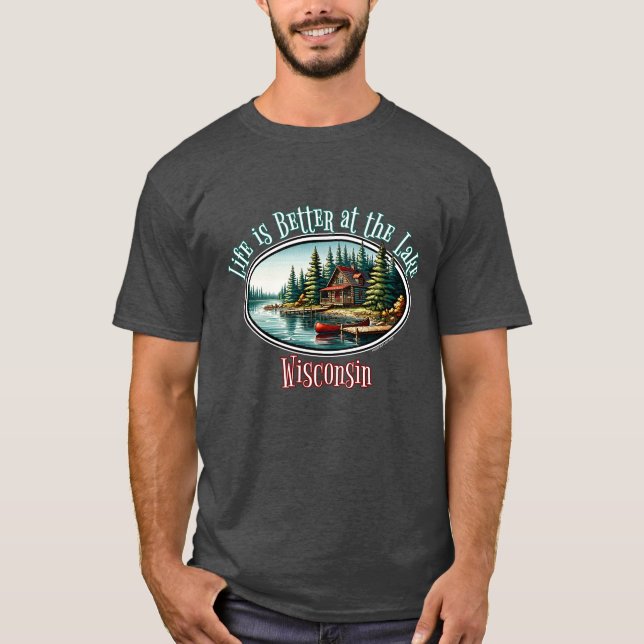 Livet är bättre vid sjön t shirt (Framsida)