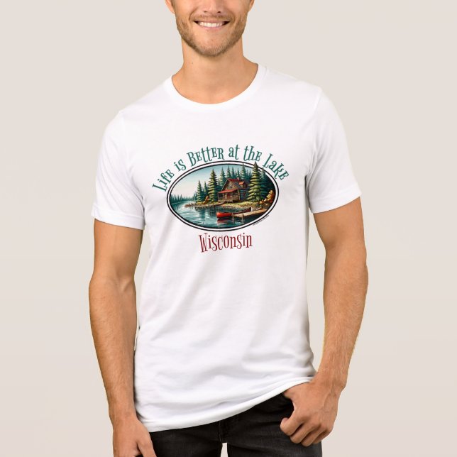 Livet är bättre vid sjön t shirt (Framsida)