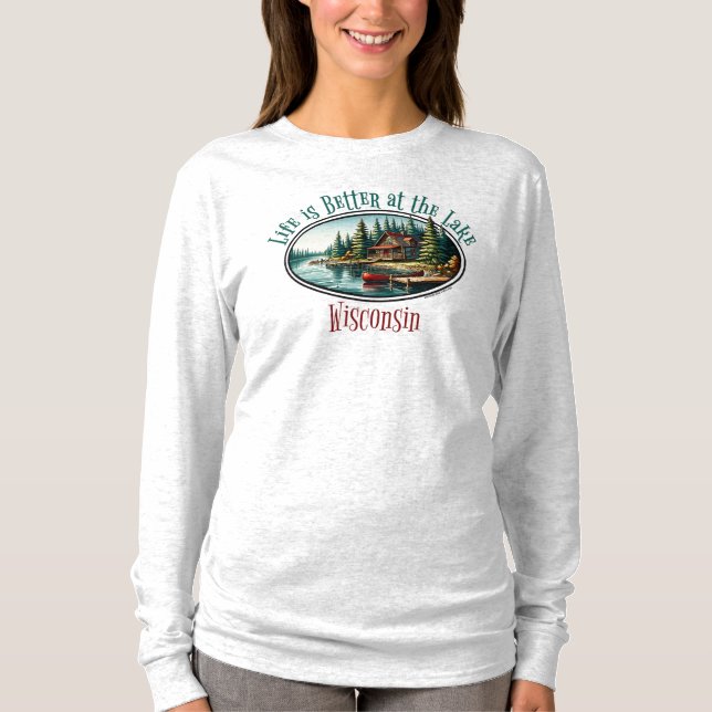 Livet är bättre vid sjön t shirt (Framsida)