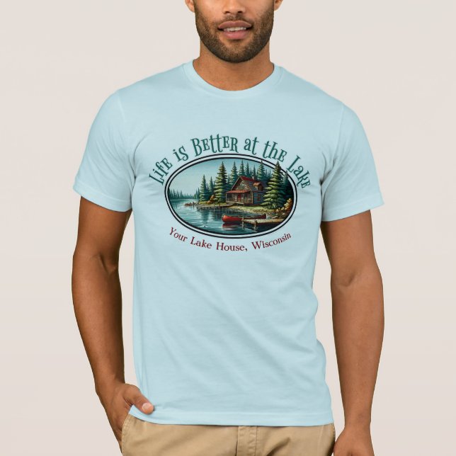 Livet är bättre vid sjön t shirt (Framsida)