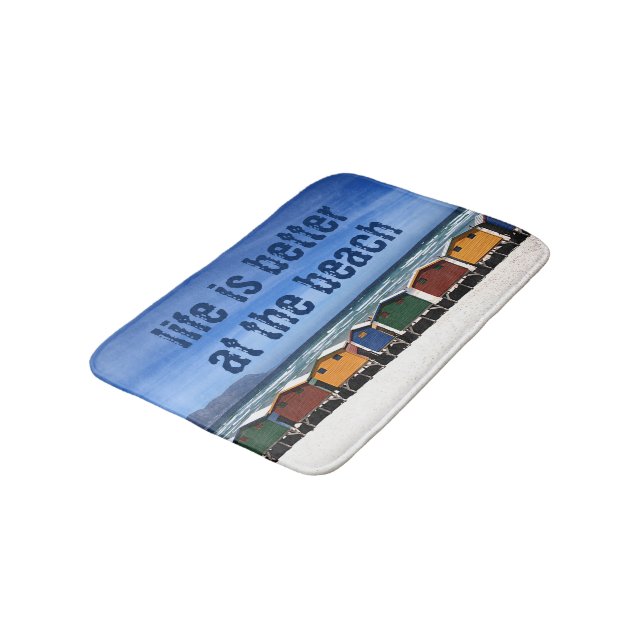 Livet är bättre vid stranden badrumsmatta (Vinklad)