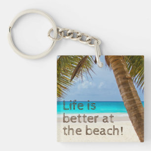 Livet Är Bättre Vid Stranden Palmträd