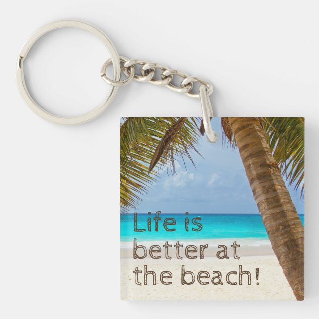 Livet Är Bättre Vid Stranden Palmträd (Framsidan)