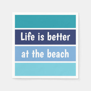 Livet är bättre vid stranden pappersservett