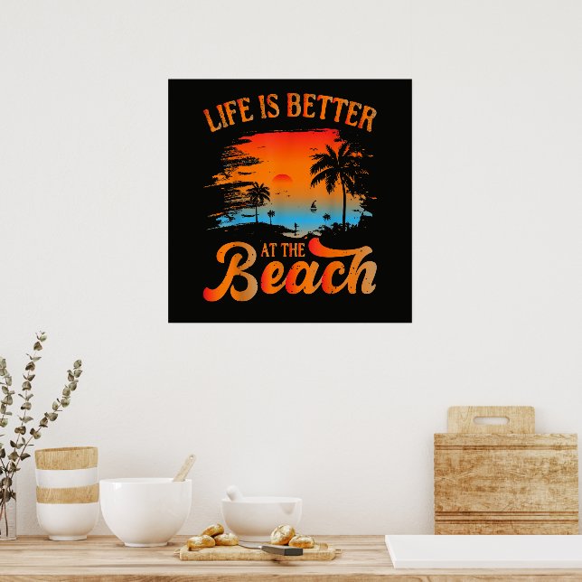 Livet är Bättre vid Stranden Poster (Kök)