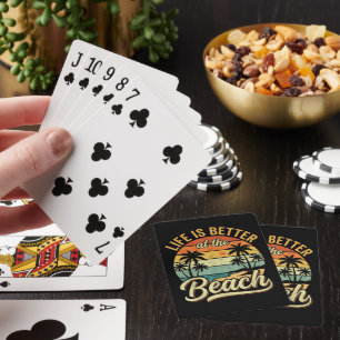 Livet är Bättre Vid Stranden Retro Sommarlov Casinokort