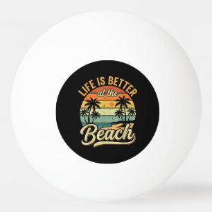 Livet är Bättre Vid Stranden Retro Sommarlov Pingisboll
