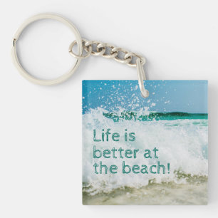 Livet är Bättre Vid Stranden Våg Krockar