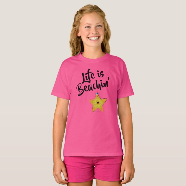 Livet är Beachin's Starfish T Shirt (Hel framsida)