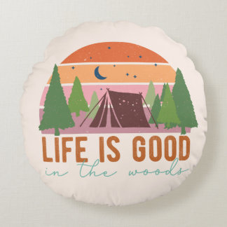 Livet är Bra i Skogen Rund Kudde