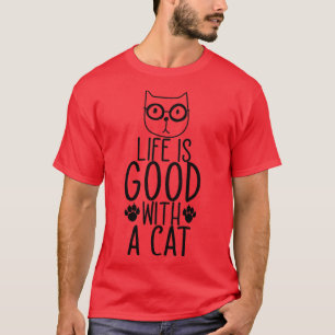 Livet är Bra med katt T Shirt