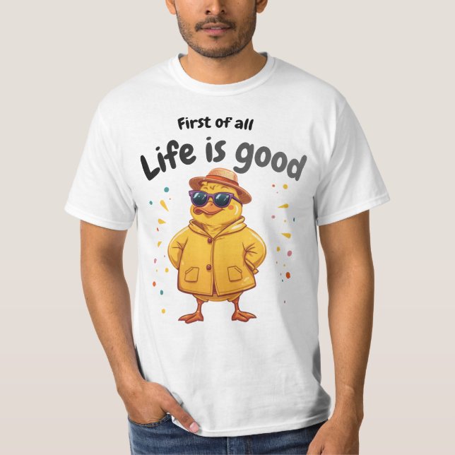 Livet är bra rolig ankdessert design t shirt (Framsida)