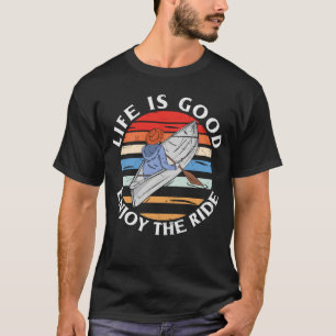 Livet är Bra som njuter av Ride Canoe Retro T Shirt