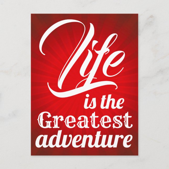 Livet är det Underbarare Äventyren Vykort (Framsida)