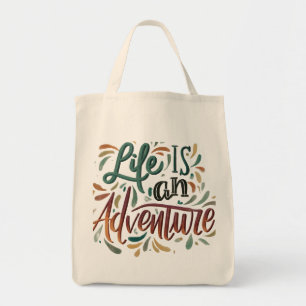 Livet är en Äventyr Livsmedel Tote Bag Tygkasse