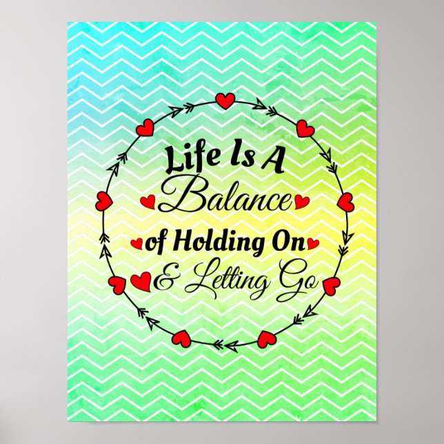 Livet är en balansgång för Regler Inspire Motivate Poster (Framsidan)