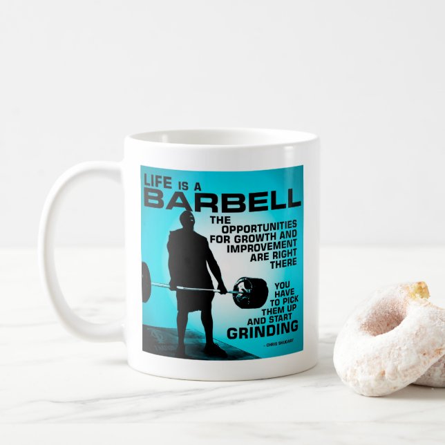 Livet är en barbell - "Workout Gym inspirational" Kaffemugg (Med munk)