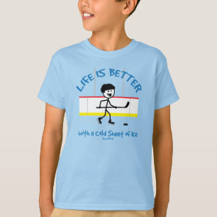 Livet är en bättre Tecknad-Hockey Player T Shirt