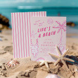 Livet är en Beach Girls-Rosa 30:e sommardagen Inbjudningar<br><div class="desc">Livet är väl en strand? Grattis till din stora dag med vår viskare hand plockade-strandmatade födelsedagsinbjudan. Den här moderna och trendig designen är sak tropiskt,  roligt,  aptitligt och sött! Redigera färg till kostym om ditt tema och sak.</div>