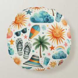 Livet är en Beach Rund Kudde