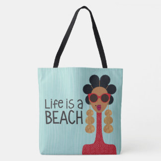 Livet är en Beach Shoulder Tote Tygkasse