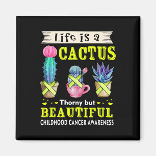 Livet är en Cactus Childomy Cancer Awareness Magnet