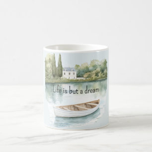 Livet är en drömsjö båt kaffemugg