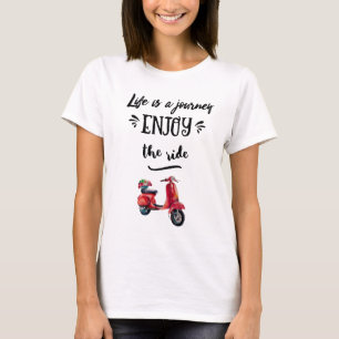 Livet är en färjesucksrött, mogen typografi tee