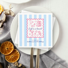 Livet är en Födelsedagsfest för Beach-sommarblått Pappersservett