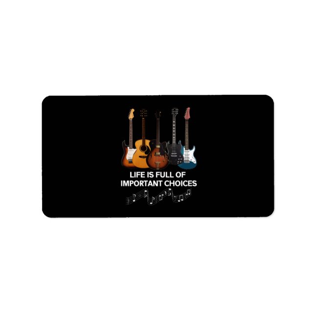 Livet är en Fullt av viktiga valmöjligheter, Guita Adressetikett (Framsidan)