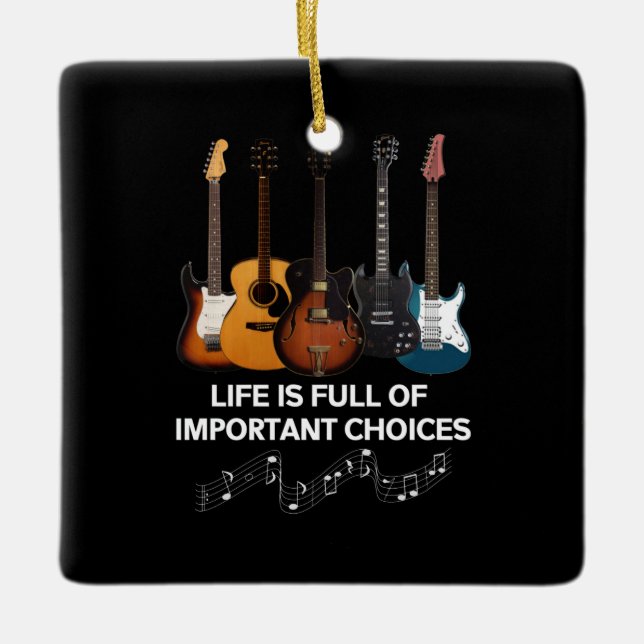 Livet är en Fullt av viktiga valmöjligheter, Guita Julgransprydnad Keramik (Framsida)