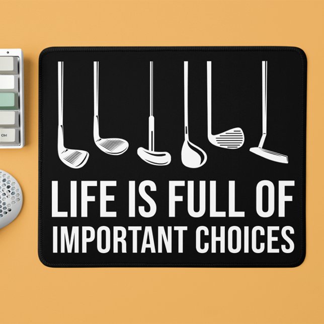 Livet är en Fullt med viktiga valmöjligheter, god  Musmatta (Life is Full Of Important Choices Golf Christmas Mouse Pad)