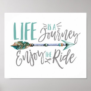 Livet är en journey Enjoy Ride Boho Wanderlust Poster