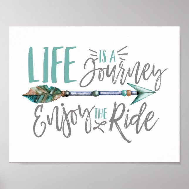 Livet är en journey Enjoy Ride Boho Wanderlust Poster (Framsidan)
