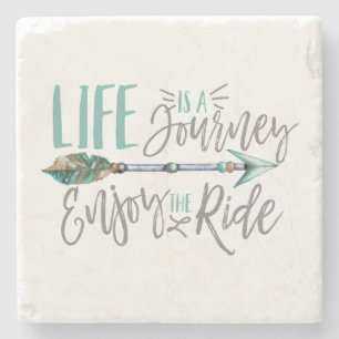 Livet är en journey Enjoy Ride Boho Wanderlust Stenunderlägg